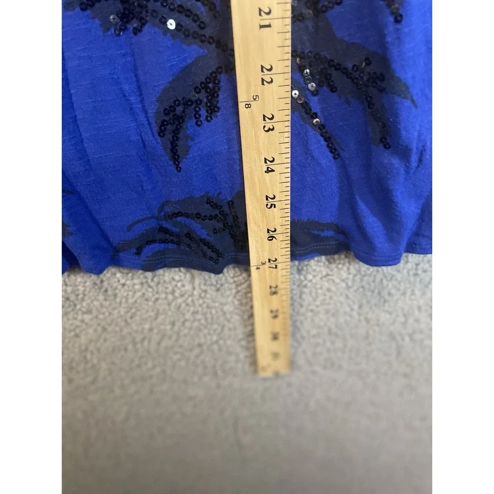 Apt‎ 9 Top Womens Large Shirt Sleeveless Tank Blouse BluePrint Work